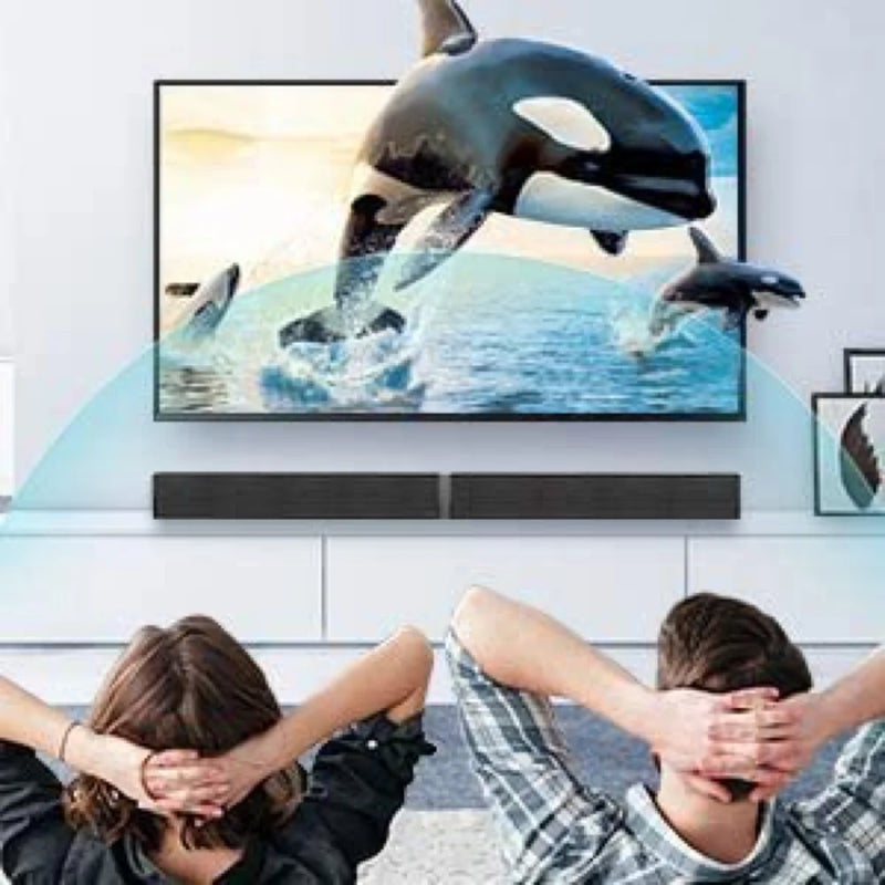 Sound Bars for TV, Bluetooth Soundbar for TV, 50W TV Sound Bar with 4 Drivers and Remote Control, Home Audio TV Speakers Sound Bar with Arc/Optical/Aux Connect - Puck's