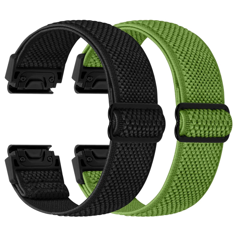 22mm Watch Bands for Garmin Fenix 8 47mm/Fenix E 47mm/Fenix 7/Fenix 7 Pro/Fenix 6/Fenix 6 Pro/Fenix 5/5 Plus/Instinct 2/Epix Gen 2/Approach S62/S60 Band, Quickfit Elastic Nylon Strap Wristband - Puck's