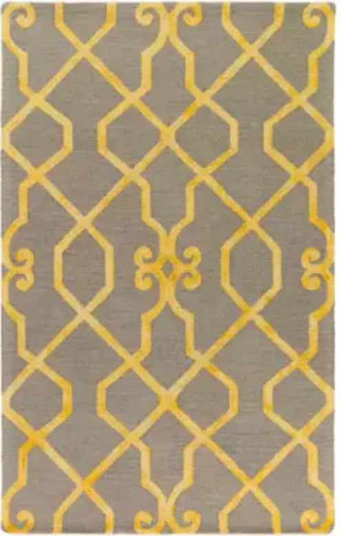 Beige, Yellow Wool Carpet  (5 cm, X 8 cm, Rectangle) - Puck's