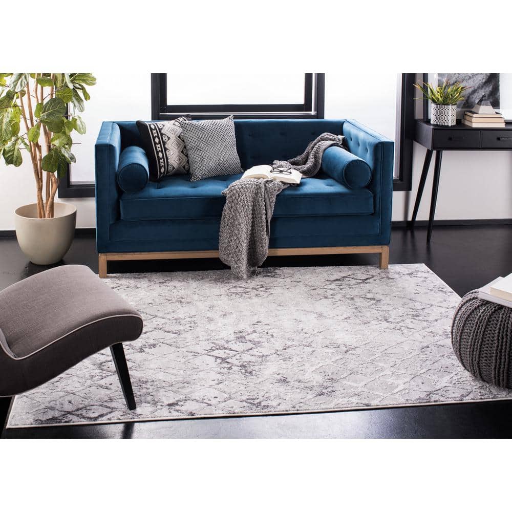 Amelia Gray/Light Gray 9 Ft. X 12 Ft. Abstract Area Rug - Puck's