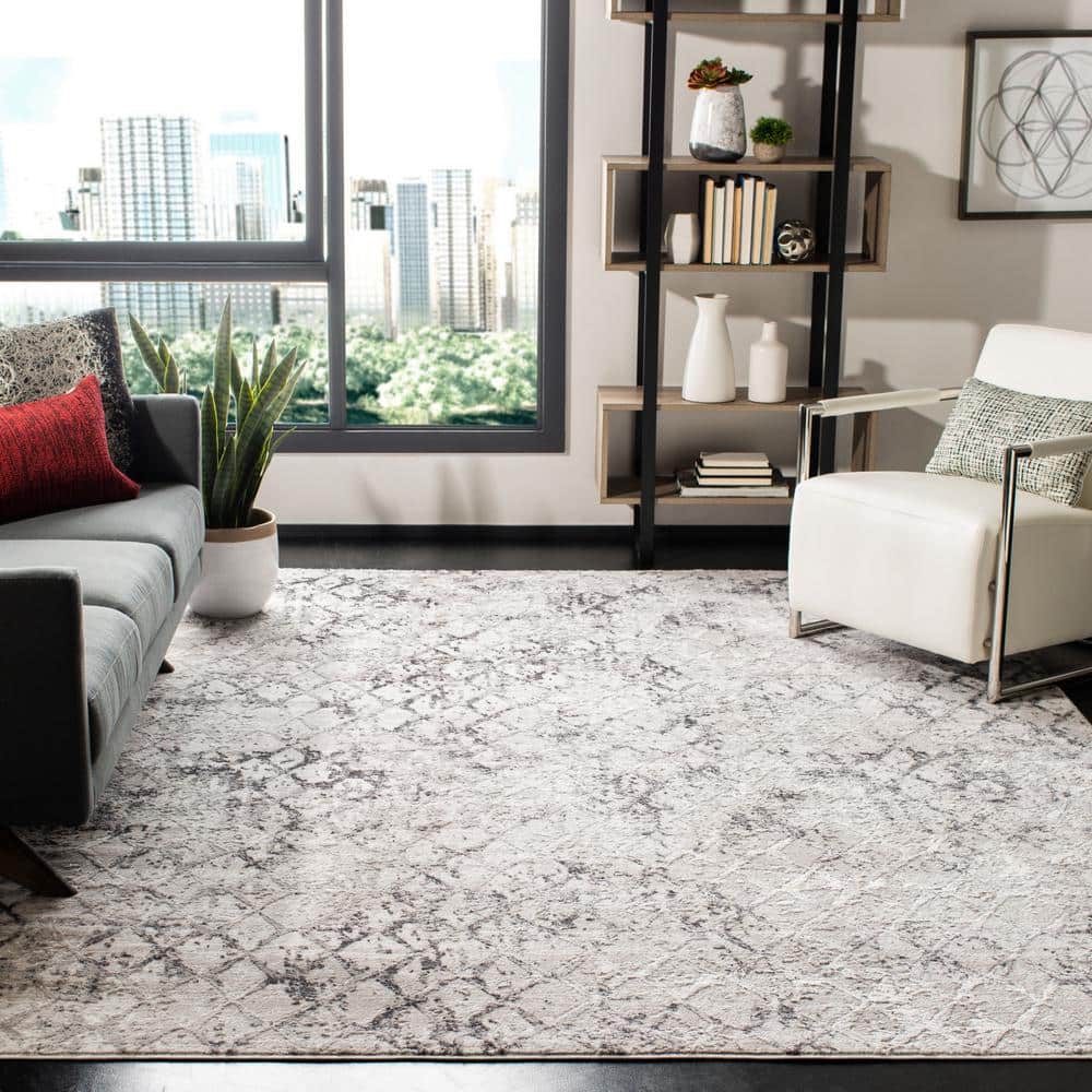 Amelia Gray/Light Gray 9 Ft. X 12 Ft. Abstract Area Rug - Puck's