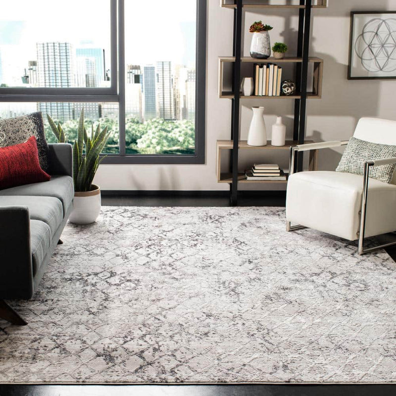 Amelia Gray/Light Gray 9 Ft. X 12 Ft. Abstract Area Rug - Puck's