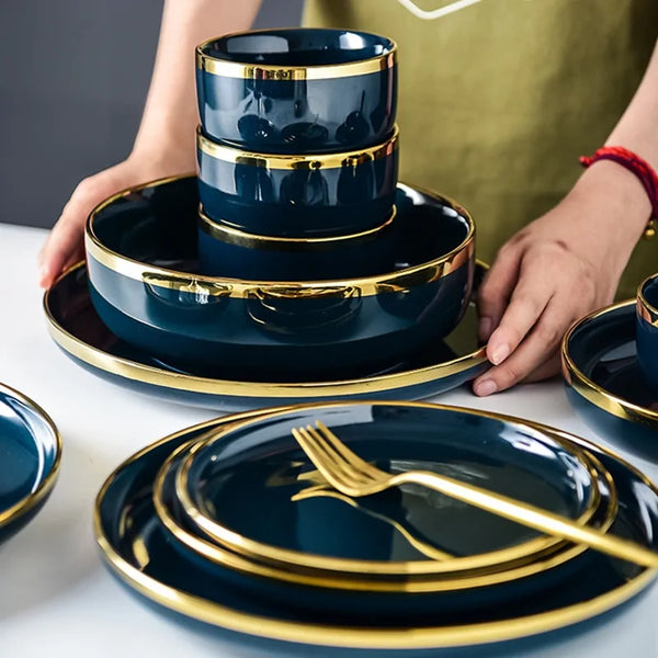 Blue Porcelain Dinner Plates - Puck's