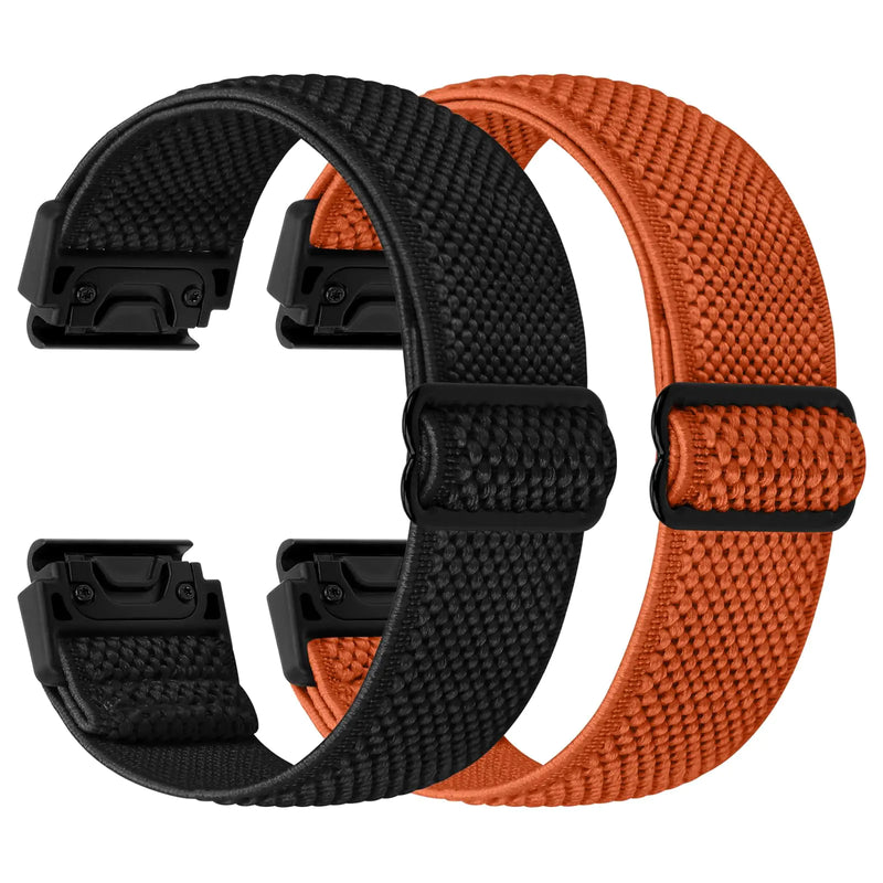 22mm Watch Bands for Garmin Fenix 8 47mm/Fenix E 47mm/Fenix 7/Fenix 7 Pro/Fenix 6/Fenix 6 Pro/Fenix 5/5 Plus/Instinct 2/Epix Gen 2/Approach S62/S60 Band, Quickfit Elastic Nylon Strap Wristband - Puck's