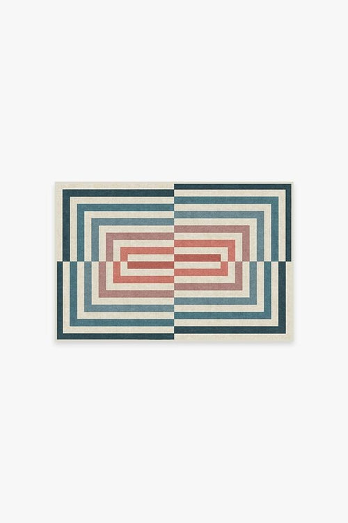 Jonathan Adler Op Art Teal Tufted Rug - Puck's