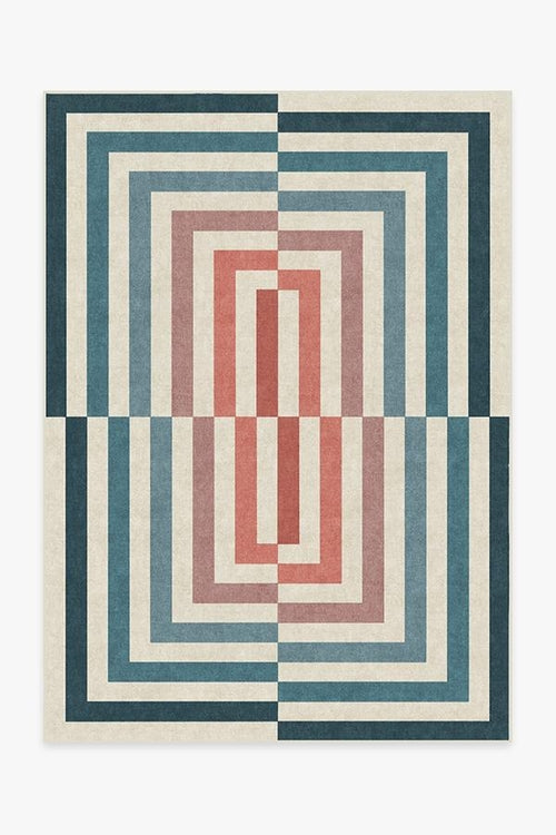 Jonathan Adler Op Art Teal Tufted Rug - Puck's