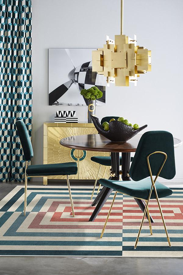 Jonathan Adler Op Art Teal Tufted Rug - Puck's