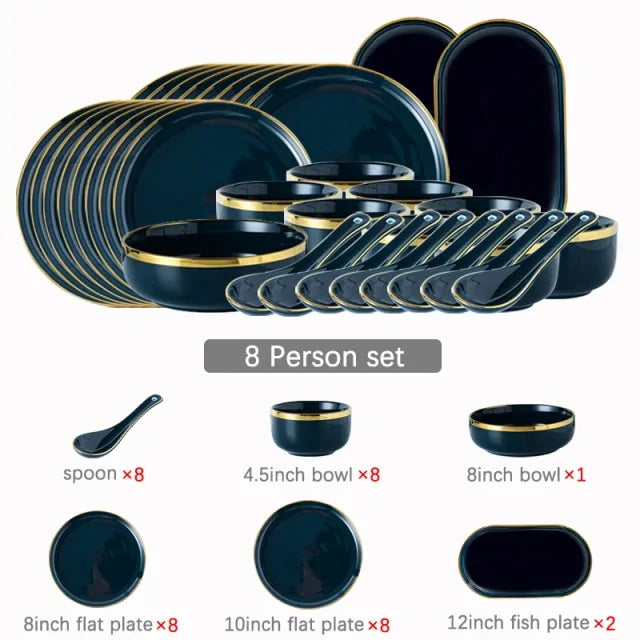 Blue Porcelain Dinner Plates - Puck's
