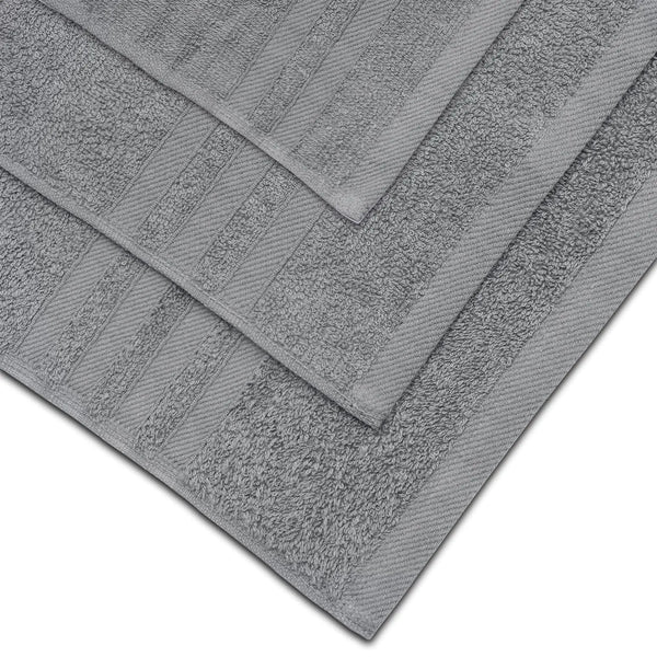 12 Pcs Bath Towel Set for Bathroom Wealuxe Collection 100% Cotton Light Gray - Puck's