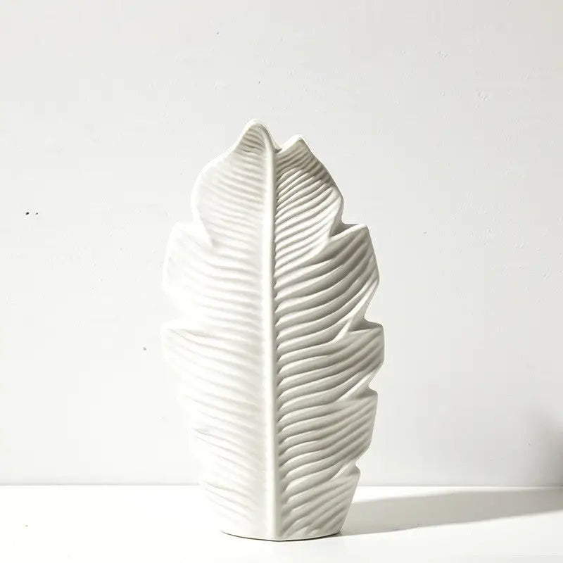 Leaf Shape Flower Vase Ceramic - Puck's
