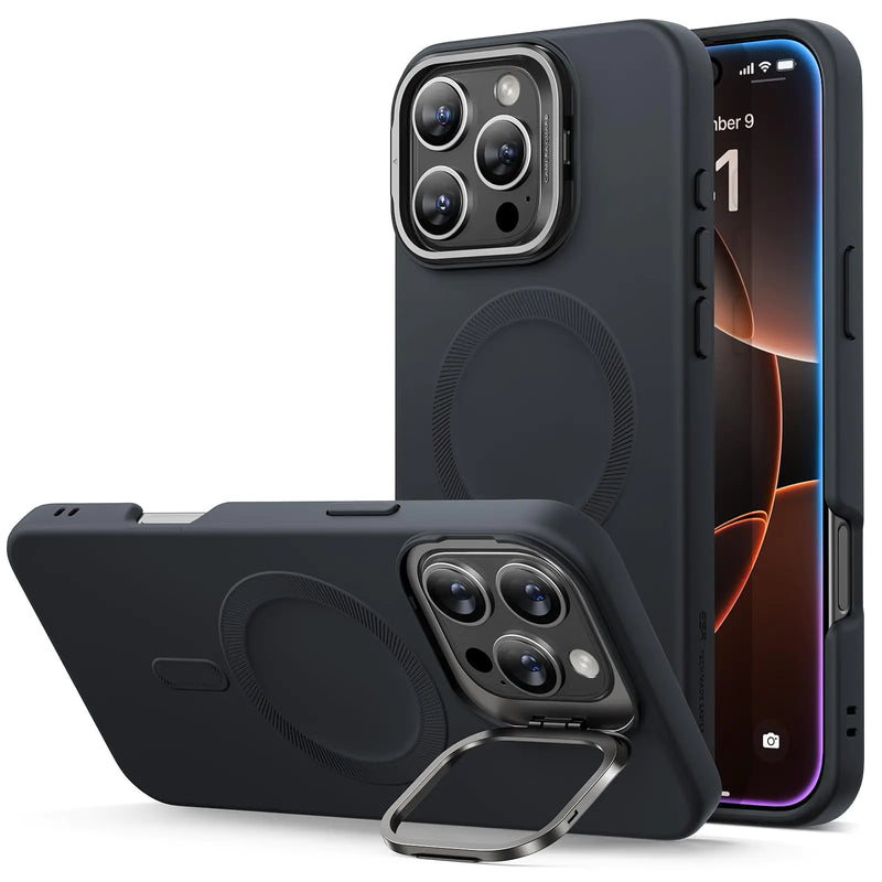 ESR for iPhone 15 Plus Case, Compatible with MagSafe, Military-Grade Protective Case, Built-in Stash Stand Phone Case, Scratch-Resistant Back Cover, Classic Series, Clear - Puck's