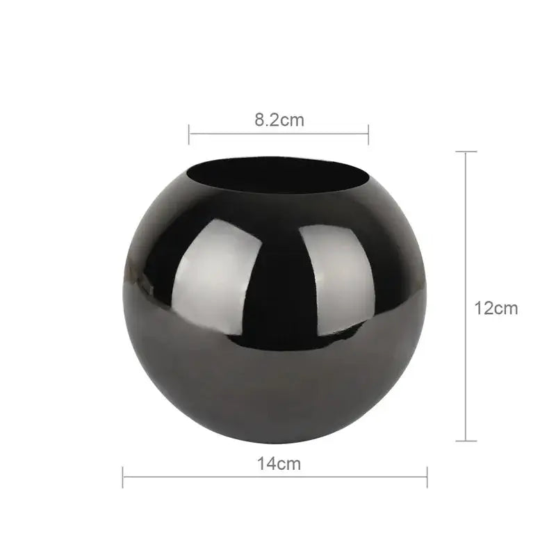 Round Glossy Metal Vase - Puck's