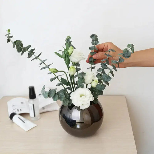 Round Glossy Metal Vase - Puck's