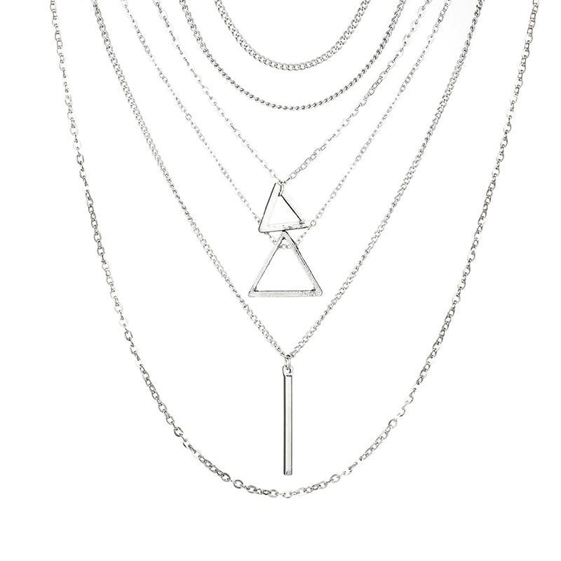 Double Triangle Multilayer Necklace - Puck's