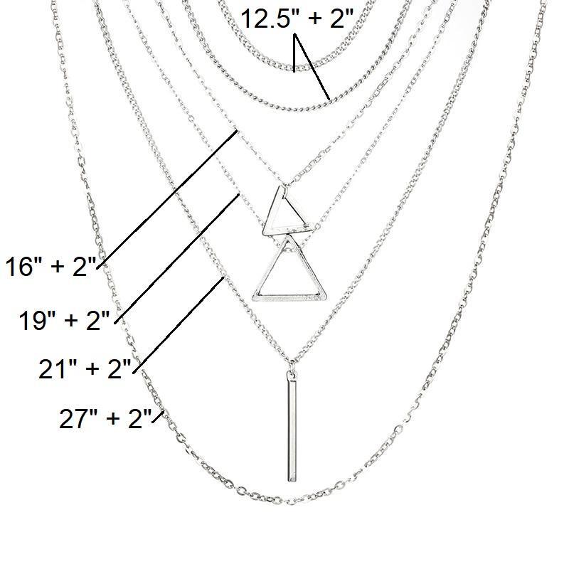 Double Triangle Multilayer Necklace - Puck's