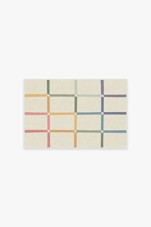 The Home Edit Joanna Ivory Rainbow Tufted Rug - Puck's