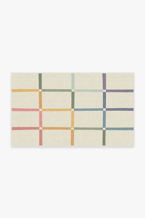 The Home Edit Joanna Ivory Rainbow Tufted Rug - Puck's