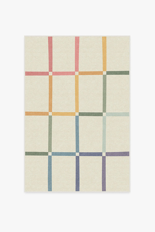 The Home Edit Joanna Ivory Rainbow Tufted Rug - Puck's