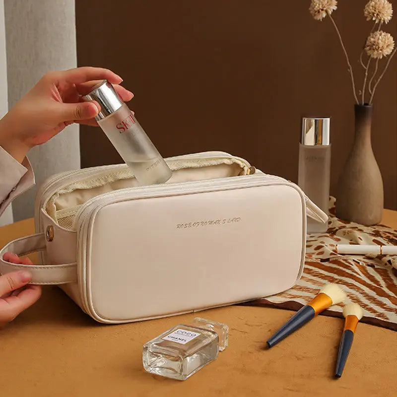 Three Layer Double Zipper Cosmetic Bag - Puck's