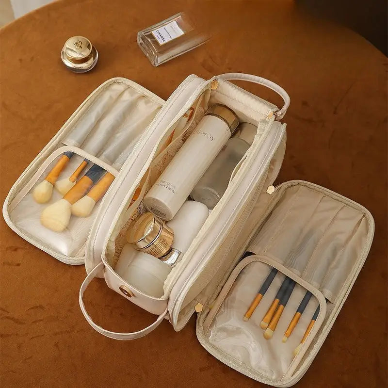 Three Layer Double Zipper Cosmetic Bag - Puck's