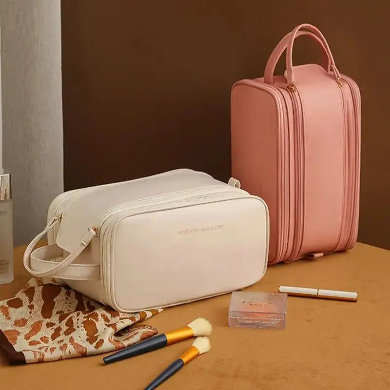 Three Layer Double Zipper Cosmetic Bag - Puck's