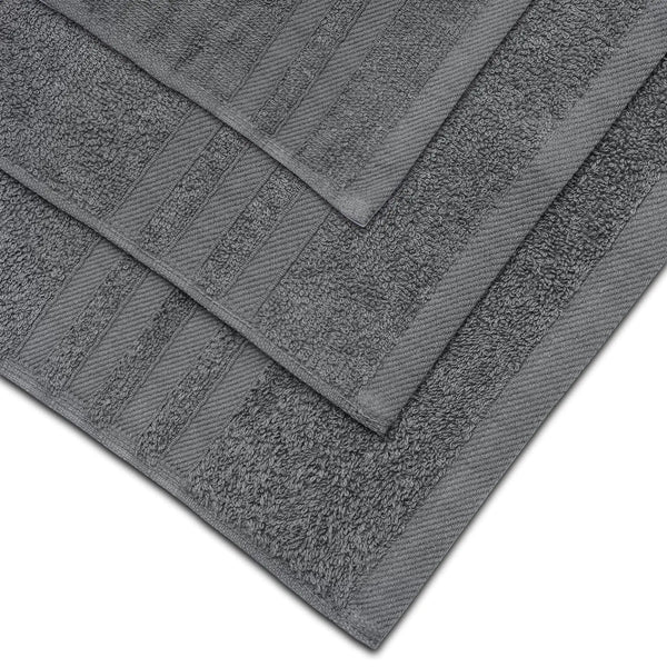 12 Pcs Set Bath Hand Towels 100% Cotton Soft  Plush Highly Absorbent Quick Gray - Puck's