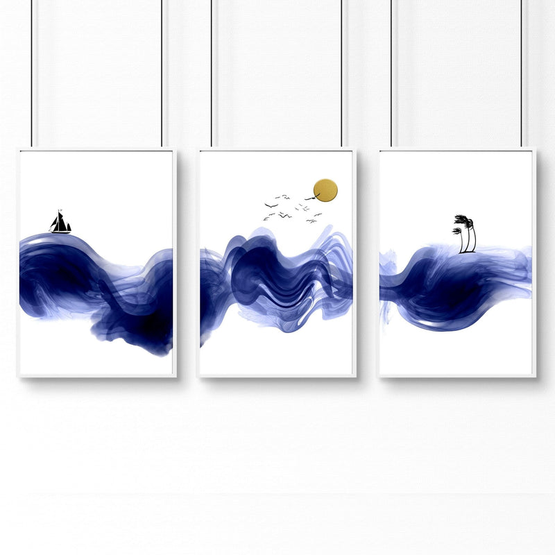 Wall decor Nautical | set of 3 unique wall art prints - Puck's