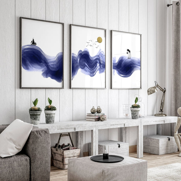 Wall decor Nautical | set of 3 unique wall art prints - Puck's