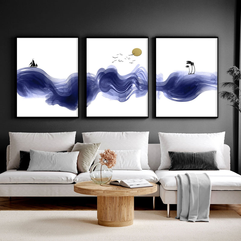Wall decor Nautical | set of 3 unique wall art prints - Puck's