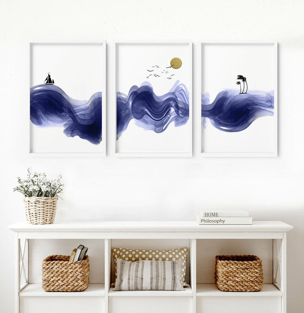 Wall decor Nautical | set of 3 unique wall art prints - Puck's