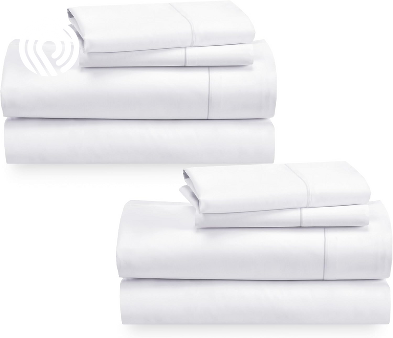 California Design Den Deep Pocket Twin Sheets Set - 400 Thread Count Sateen, Natural 100% Cotton Sheets, Cooling and Durable Bedding Set - Cape Stripe
