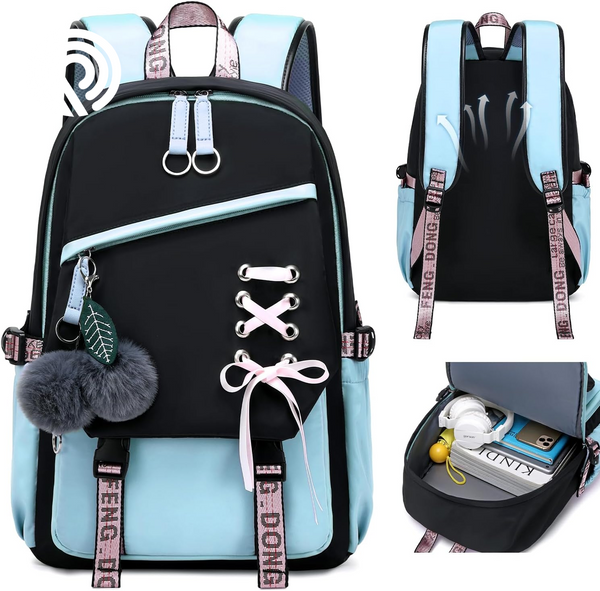 Teenage Girls Bookbag School Backpack Children Casual Daypack Schoolbag for Teens Blue