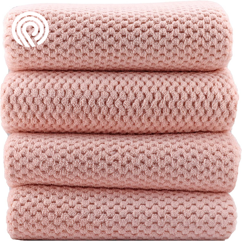 YTYC 29X59 Inch Bath Towels Set of 6 Large, Super Soft Absorbent Lint Free Microfiber Towels for Bathroom 80% Polyester (Beige,6 Piece)