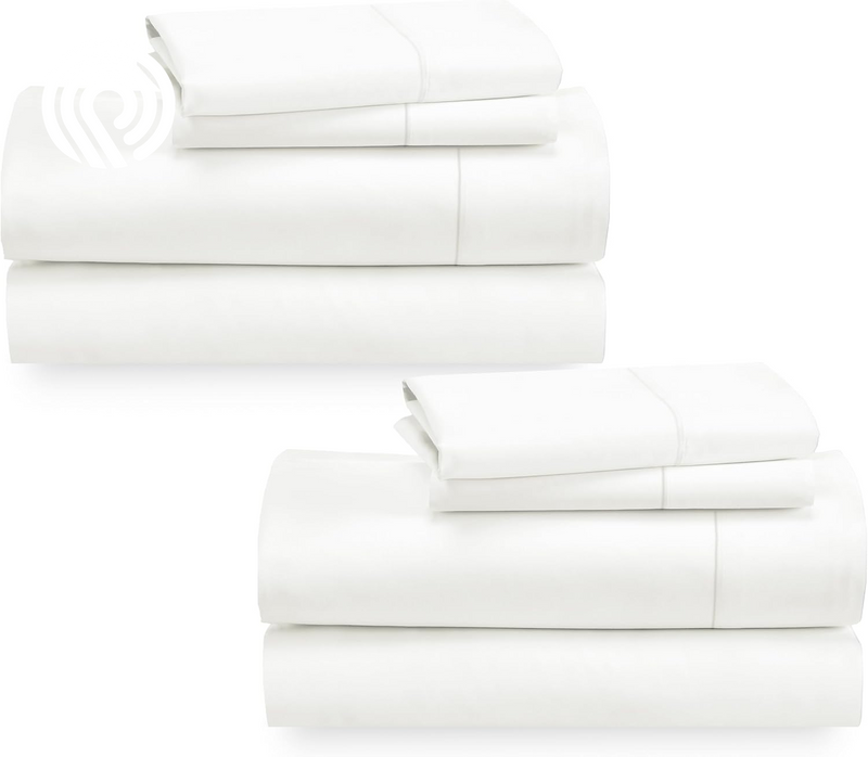 California Design Den Deep Pocket Twin Sheets Set - 400 Thread Count Sateen, Natural 100% Cotton Sheets, Cooling and Durable Bedding Set - Cape Stripe