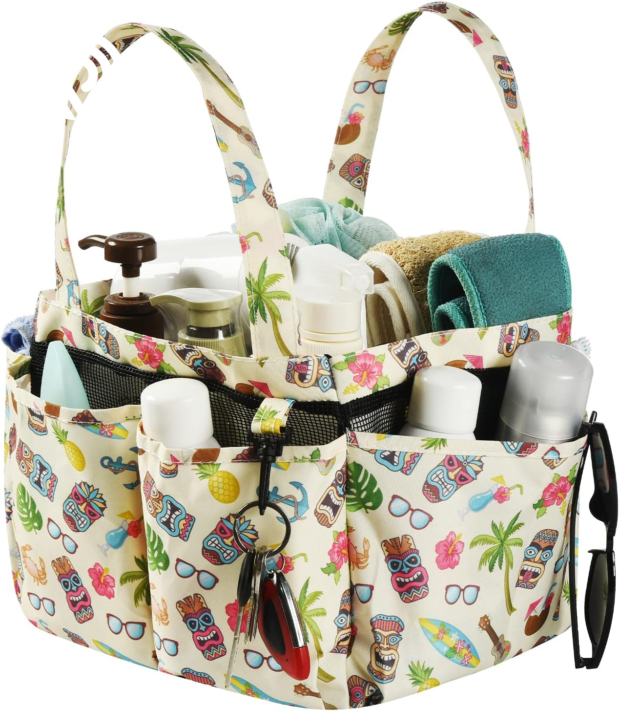 Haundry Mesh Shower Caddy Bag, Portable Shower Caddy Tote Organizer with 8 Pockets for College Dorm Room Essentials, Beach, Swimming, Gym