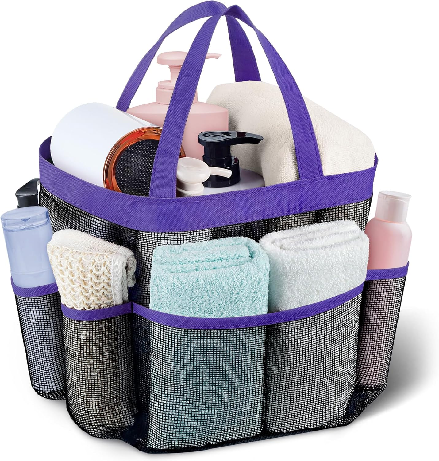 Attmu Mesh Shower Caddy Portable, Quick Dry Hanging Shower Tote Bag for College Dorm Room Essentials, Large Capacity Shower Caddy Dorm for Bathroom Gym Swimming
