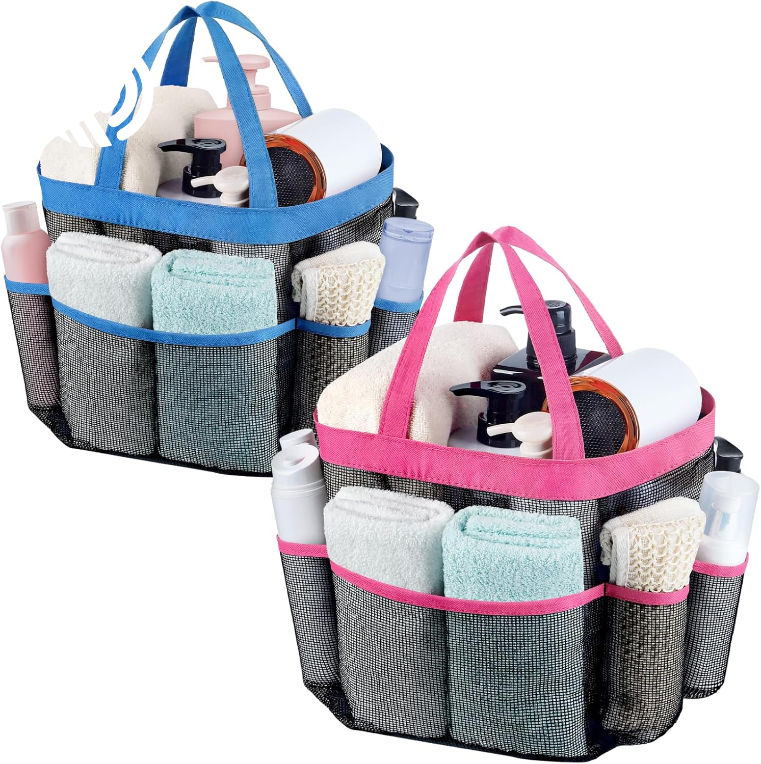 Attmu Mesh Shower Caddy Portable, Quick Dry Hanging Shower Tote Bag for College Dorm Room Essentials, Large Capacity Shower Caddy Dorm for Bathroom Gym Swimming