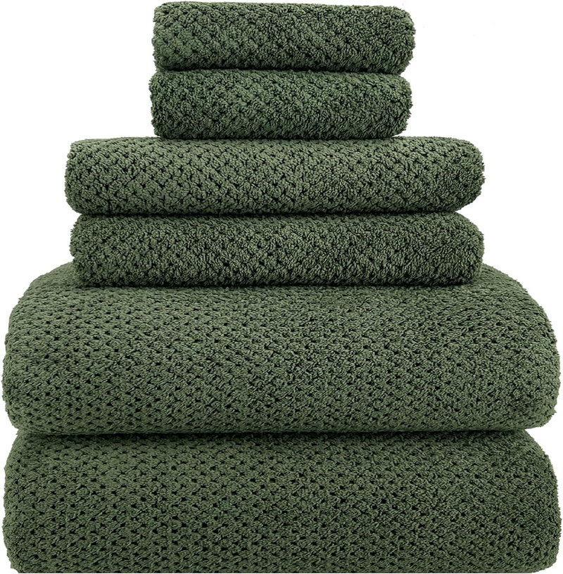 YTYC 29X59 Inch Bath Towels Set of 6 Large, Super Soft Absorbent Lint Free Microfiber Towels for Bathroom 80% Polyester (Beige,6 Piece)