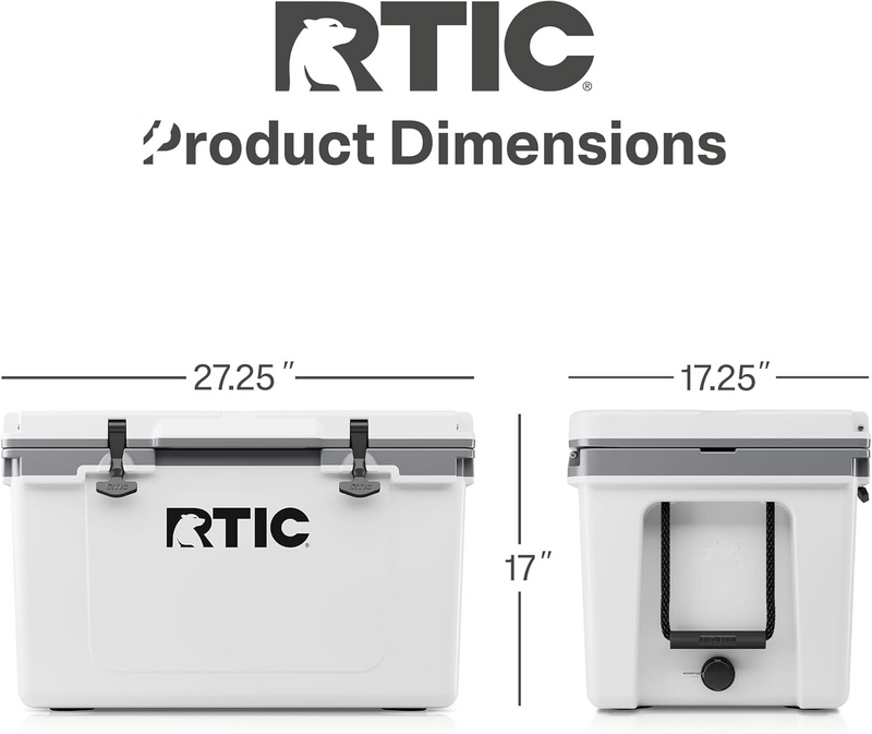RTIC Ultra-Light 52 Quart Hard Cooler Insulated Portable Ice Chest Box for Beach, Drink, Beverage, Camping, Picnic, Fishing, Boat, Barbecue, 30% Lighter than Rotomolded Coolers