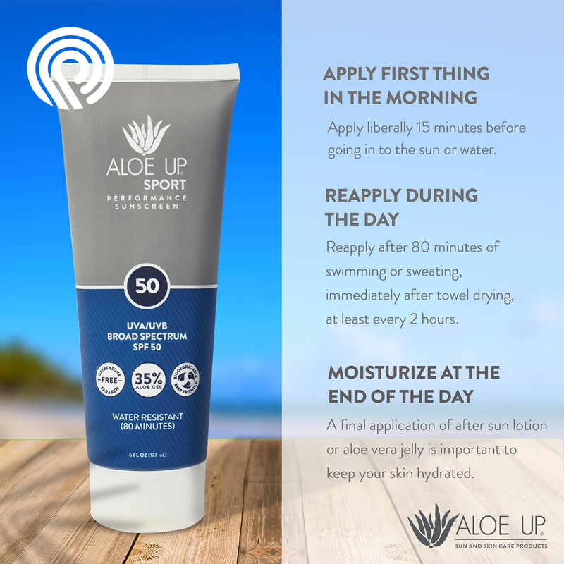 Aloe up Mineral Sunscreen Lotion SPF 33, Mineral Sunscreen Spray SPF 50, Kids Mineral Sunscreen Lotion SPF 50, and Sport Sunscreen Lotion SPF 50 - Sunscreen Bundle - Reef Friendly - 4 Items