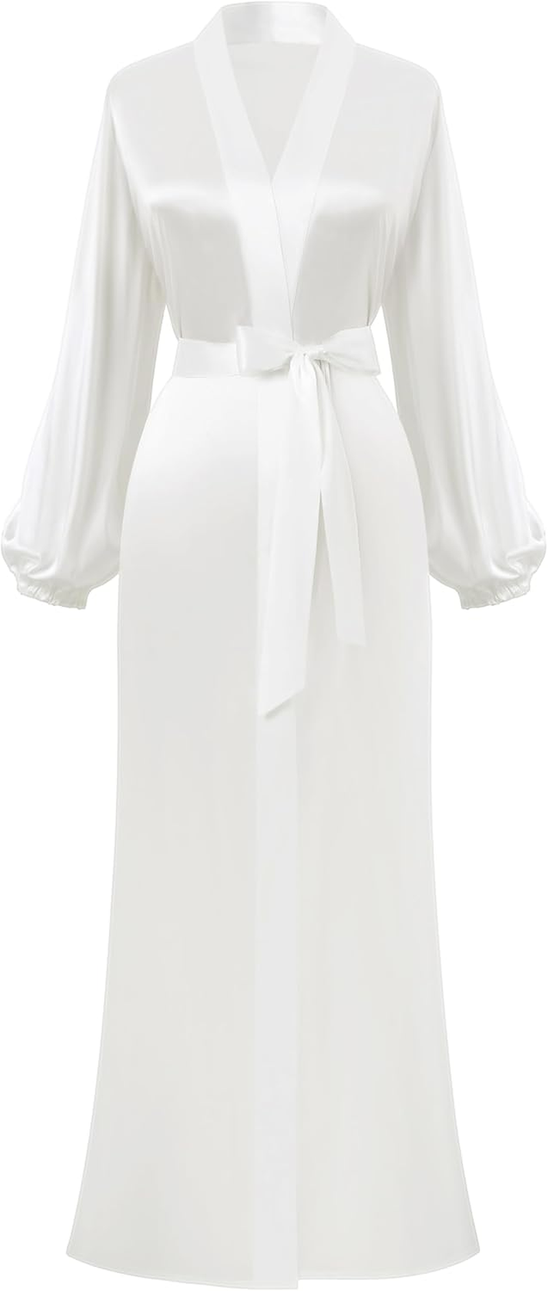 PRODESIGN Satin Kimono Robe Women Long Silky Kimono Bathrobe Sleepwear Wedding Bridesmaid Robe