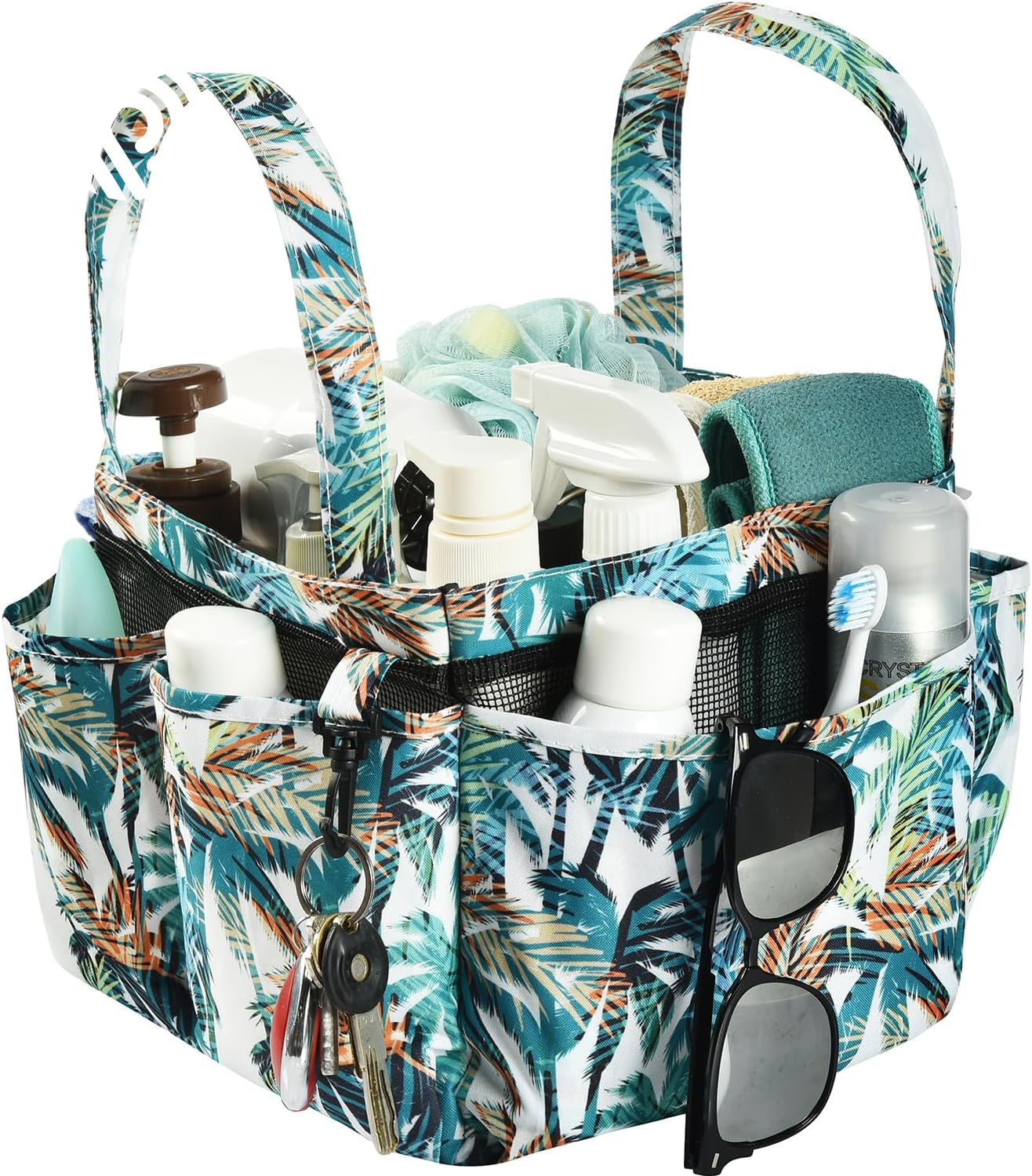 Haundry Mesh Shower Caddy Bag, Portable Shower Caddy Tote Organizer with 8 Pockets for College Dorm Room Essentials, Beach, Swimming, Gym