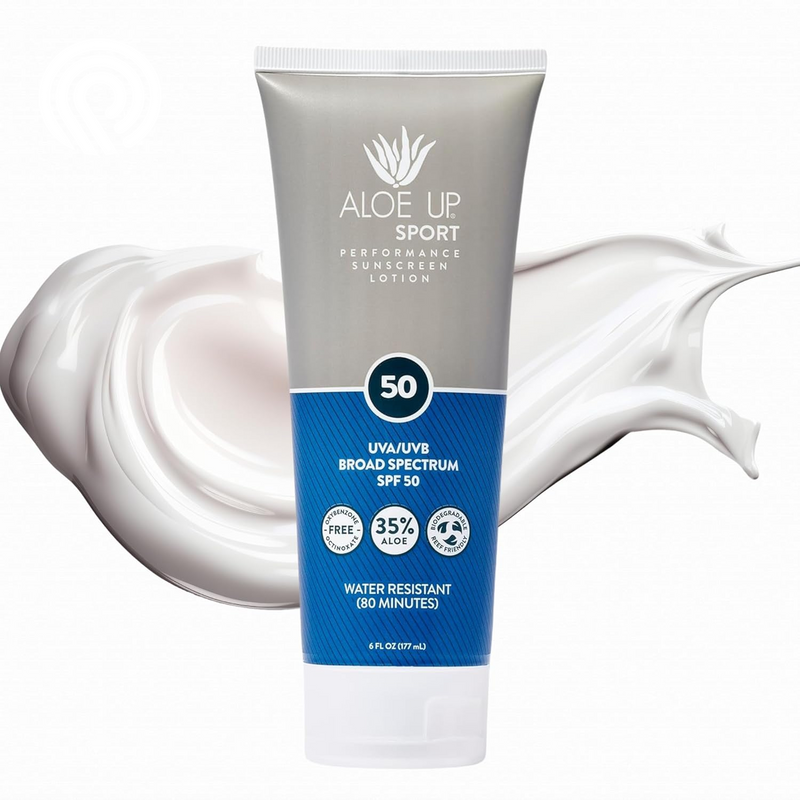 Aloe up Mineral Sunscreen Lotion SPF 33, Mineral Sunscreen Spray SPF 50, Kids Mineral Sunscreen Lotion SPF 50, and Sport Sunscreen Lotion SPF 50 - Sunscreen Bundle - Reef Friendly - 4 Items