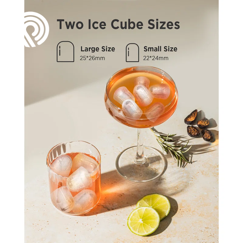26 Lb.Daily Production Bullet Ice Countertop Ice Maker, Self-Cleaning Ice Makers