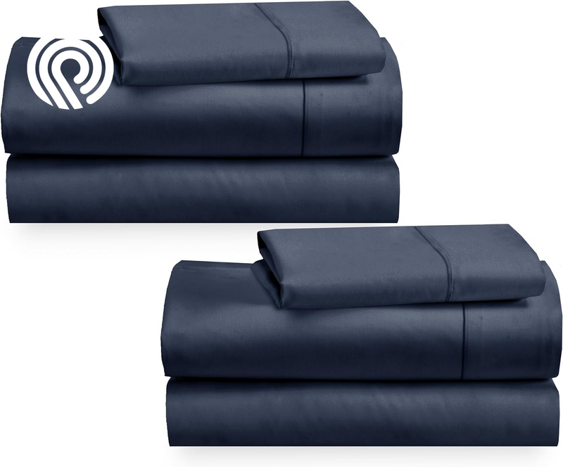 California Design Den Deep Pocket Twin Sheets Set - 400 Thread Count Sateen, Natural 100% Cotton Sheets, Cooling and Durable Bedding Set - Cape Stripe