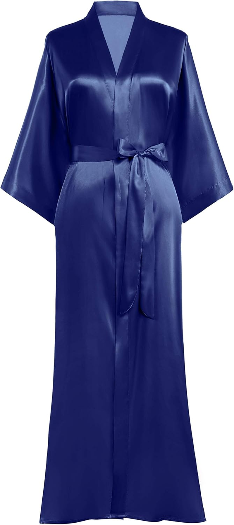 PRODESIGN Satin Kimono Robe Women Long Silky Kimono Bathrobe Sleepwear Wedding Bridesmaid Robe