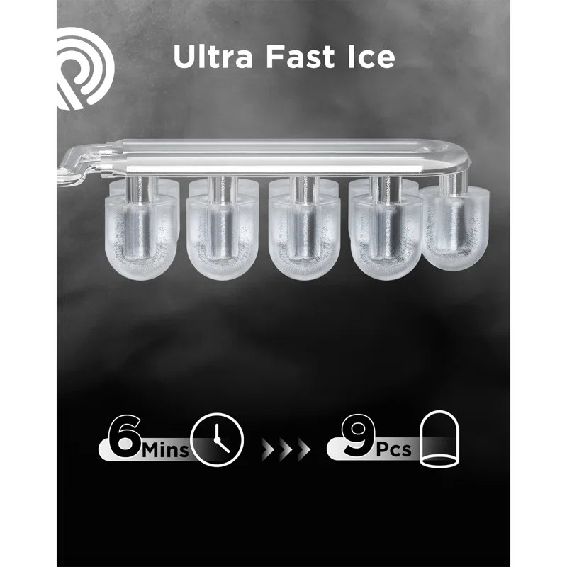 26 Lb.Daily Production Bullet Ice Countertop Ice Maker, Self-Cleaning Ice Makers