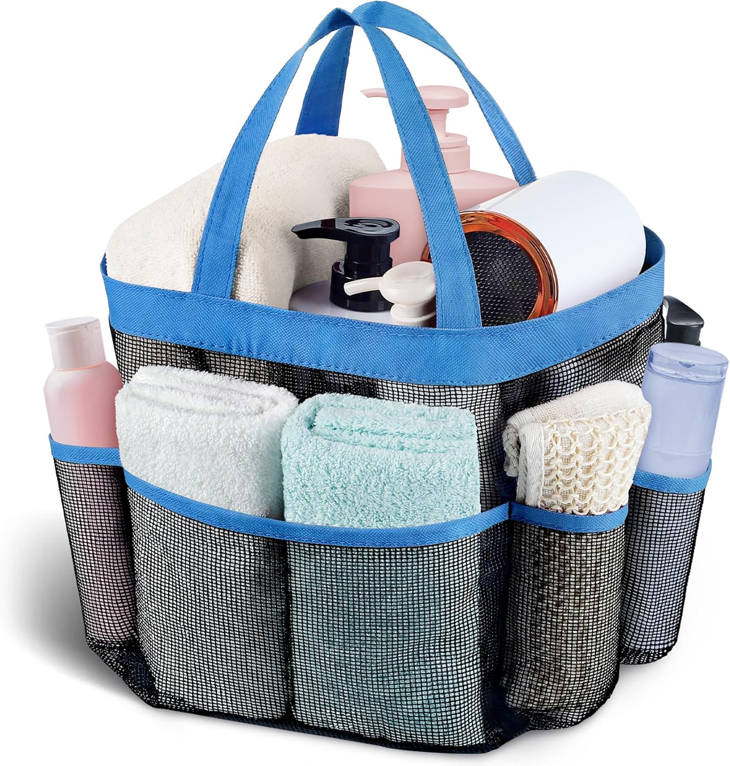 Attmu Mesh Shower Caddy Portable, Quick Dry Hanging Shower Tote Bag for College Dorm Room Essentials, Large Capacity Shower Caddy Dorm for Bathroom Gym Swimming