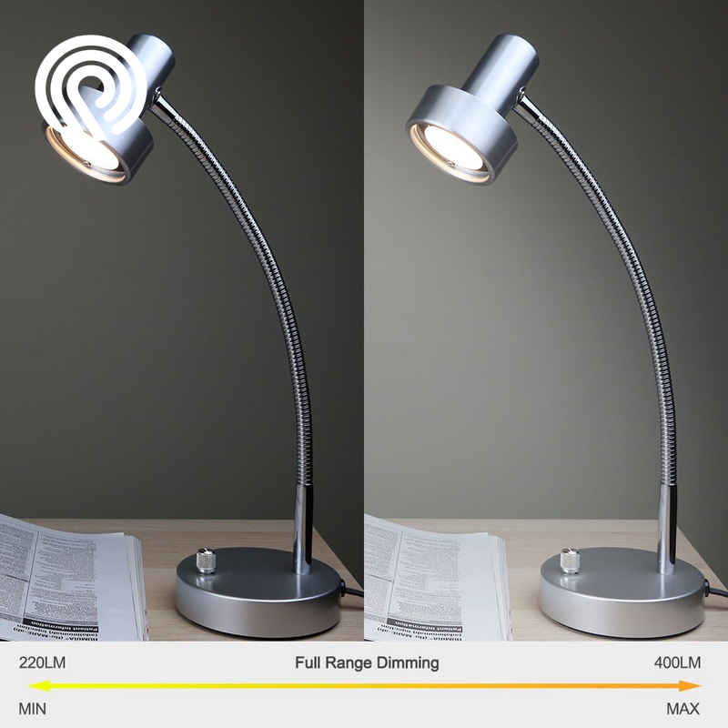 O’Bright Dimmable LED Desk Lamp with USB Charging Port (5V/2A), Full Range Dimming LED, Table Lamp with USB Charger, Flexible Gooseneck, Office Desk Lamp/Bedside Lamp, Vintage Design (Aluminum)