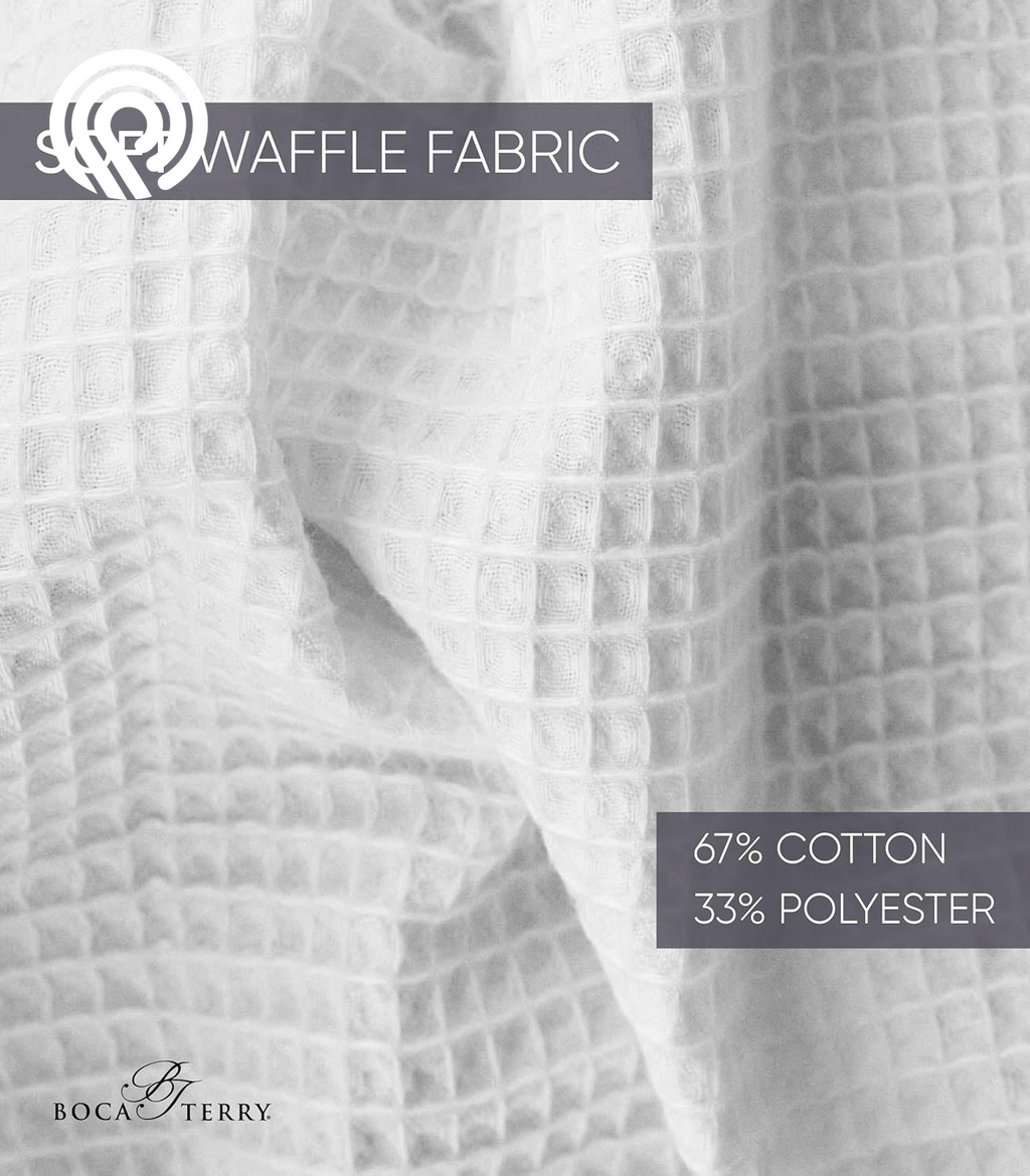 Men'S Waffle Robe by BOCA TERRY, Waffle Knit Spa Robe, Long Lightweight Cotton Kimono Hotel Bathrobe